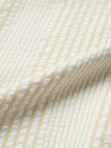 Image of The Souled Store Seersucker: Men and Boys Long Sleeve Spread Collar Striped Lightweight Easy to Style Everyday Office Wear Cotton Relaxed Shirt