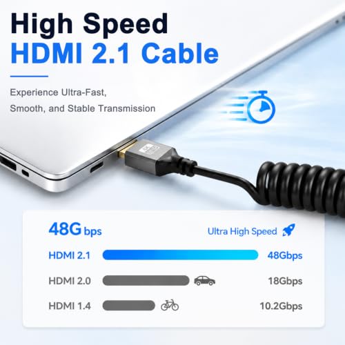 Image of Verilux Right Angle Mini HDMI to HDMI Cable, 4K 60Hz, 90 Degree Plug