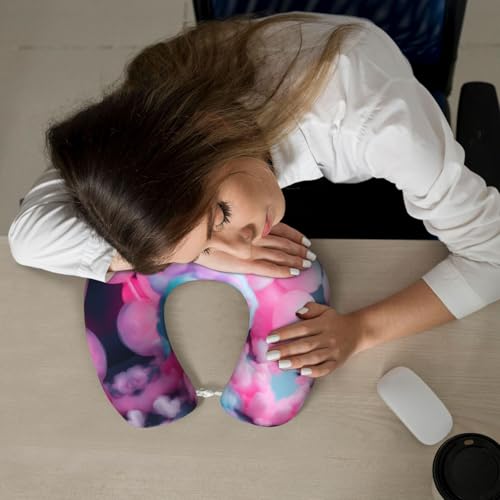Almohada de Viaje con Espuma de Memoria y Fondo Rosado miniatura 7