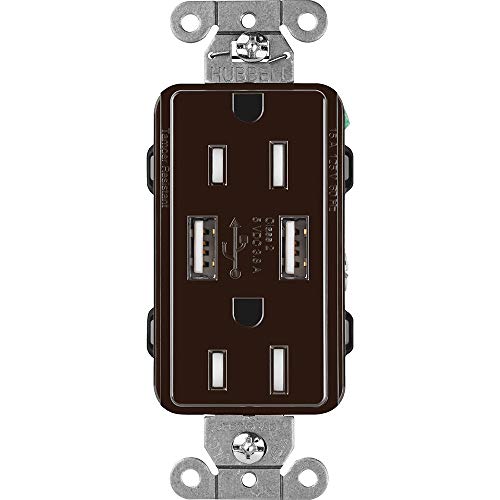 Récepteur USB Lutron CAR-15-UBTR-BR marron pour prise murale