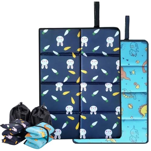 Sitzkissen Outdoor Faltbar [2er Set ] Wasserdicht & Wetterfest Sitzunterlage mit Tragetasche Thermo Komfort Sitzmatte für Erwachsene und Kinder Ultraleicht & kompakt für Camping Wandern & Stadion