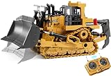 KIDMARKT Remote Control Bulldozer Toys for Boys, Remote Control Bulldozer with Metal Dozer Blade, Toys for Boys 3-5 4-7 8-12 Year Old Kids Christmas Birthday Gift