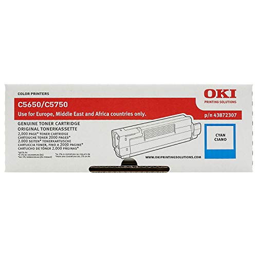Toner Cyan Oki C5500 43872307 pour imprimer vos présentations et rapports en entreprise
