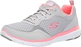 Skechers FLEX APPEAL 3.0 GO FORWARD, Zapatillas para Mujer, Lt Gray Leather / Mesh / Hot Pink Trim, 40 EU