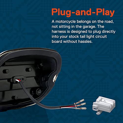 True Mods Led Brake Tail Light For Harley Davidson [Dot Approved] [Arrow-Design] [Plug-N-Play] - License Running Taillight For Harley Sportster Dyna Fatboy Softail Road King Glide Electra Heritage #TOP4