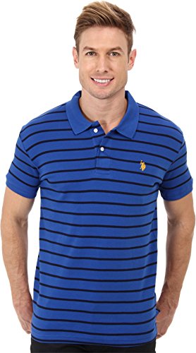 U.S. Polo Assn. Men's Slim-Fit Interlock Striped Polo Shirt