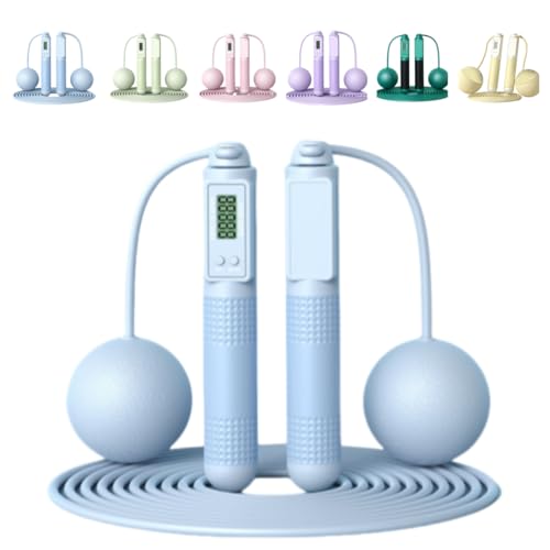 TAKEYエア縄跳び 无?跳? スマート 縄跳び トレーニング用 2way 大人用 子ども用 縄なし 縄あり ジャンプロープ なわとび とび縄 ダイエット エクササイズ カウント機能 男女兼用 室内 室外 小学生 縄とび 収納袋付き 6色 (ブルーデュアル