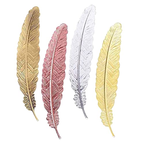 Marque-pages métalliques vintage de forme plumage pour étudiants et lecteurs