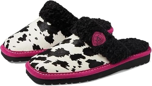 Image of ARIAT Women's Jackie Square Toe Warm Soft Genuine Suede Leather Indoor Outdoor Slippers with Plush Collar