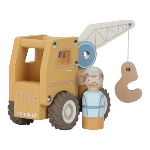 Little Dutch 2530 Holz Auto Kran - gelb Little Dutch 2530 Holz Auto Kran - gelb