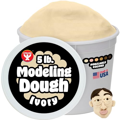 Hygloss Play Modeling Dough, Multicultural Skin Tones, Ivory, 5 lb