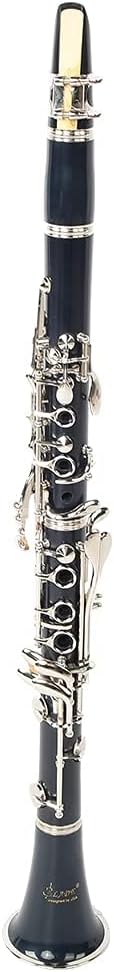 HERCHR Professional Ebonite Bb Clarinet 17 Keys, Clarinet with Reed, Hard Case, Gloves, Cleaning Cloth Bb Clarinet for Beginners Musical Instruments(Mazarine;#1)