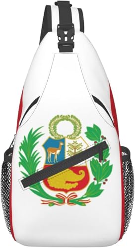 Morrales bandolera con diseño de la bandera de Perú unisex miniatura 1