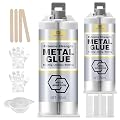 Metal Glue - 3.4oz 2 Part Metal Repair Glue, Heavy Duty Weld Metal to Metal Epoxy Glue for Metal, Plastic, Steel, Ceramics - Waterproof All Purpose Epoxy Adhesive for Welding Aluminum, Tiles, Sealing