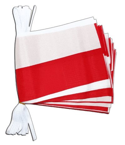 Guirlande drapeau Pologne de 5,9 mètres pour décoration extérieure et intérieure