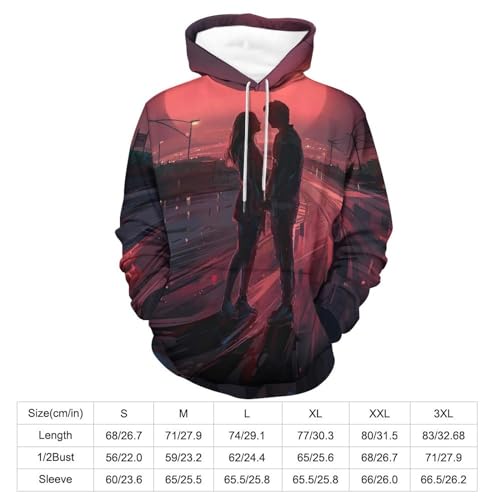 Sweat à capuche couple de rue pull unisexe manche longue noir taille S - 2