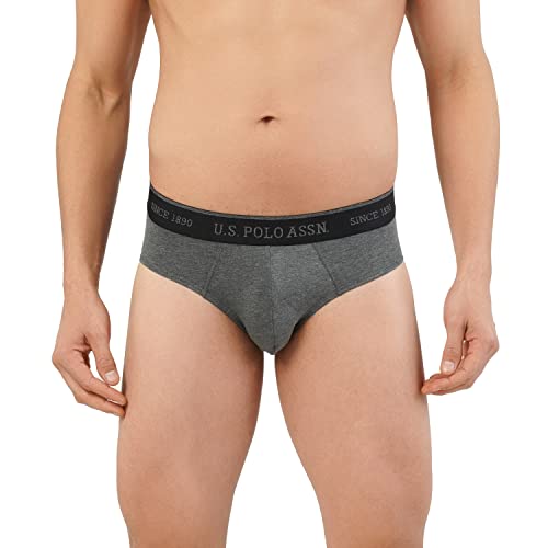 U.S. POLO ASSN. Men's I704 Ultra Soft Cotton Rich Premium Briefs - Pack of 1 (I704-PL_Anthra Mel_XL)