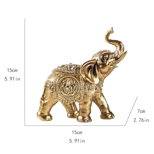 Estatua Decorativa Elefante Dorado en Resina miniatura 6