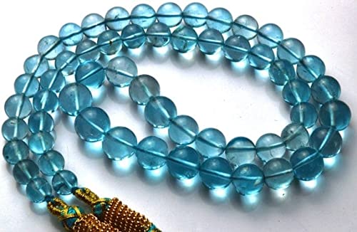 LKBEADS 1 sznur naturalny 40 cm kamień szlachetny super jakość niebieski topaz niebo niebieski gładkie okrągłe kulki pełny sznur wysokiej jakości naszyjnik 5,5 do 8,5 mm