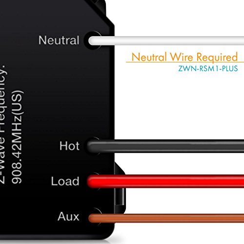 Enerwave Z-Wave Plus Relay, Hidden Smart Switch Wireless Remote Control To Lights And Ceiling Fans, 120-277Vac, 10A, Neutral Wire Required, Zwn-Rsm1-Plus, Black #TOP1