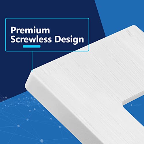 Image of LIDER Decorator Switch Cover, Screwless Wall Plate, Mid-Size 1-Gang 4.88 inch x 3.11 inch, LSWP-31M-BW10P, UL Listed, Thermoplastic, Brushed White, 10-Pack