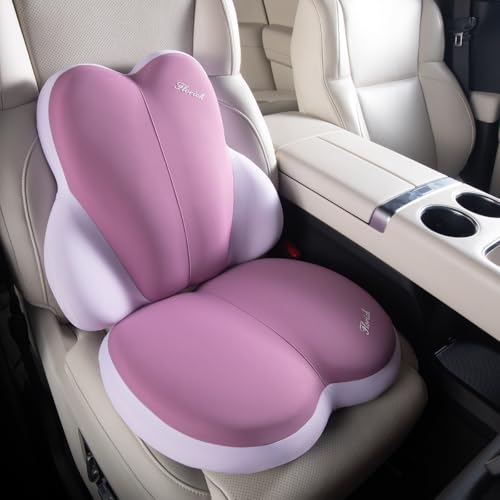 Image of FLORICH Car Seat Cushion and Back Support for Car Ultrathick Memory Foam Office Chair Cushions with Lumbar Support Pillow for Sciatica & Back & Tailbone Pain Relief (Purple)