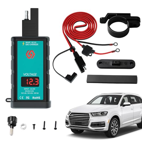 Cargador de moto impermeable para rutas en quad y barco con adaptador USB y panel LED