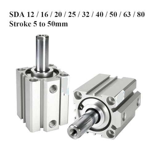 Cilindro neumático miniatura SDA que optimiza espacio con pistón de 40mm y carrera de 5mm 3