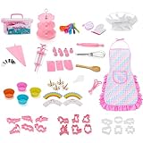 Kids Chef Set, 64-teiliges komplettes Koch- und Backspielzeug-Kit mit Aufbewahrungskoffer für Mädchen und, lustiges Pretend Play Backset für Zuhause, Klassenzimmer