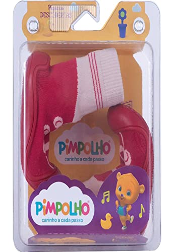 Meia Com Sola Comfort Lúdica Pimpolho Tamanho:21;Cor:Vermelho