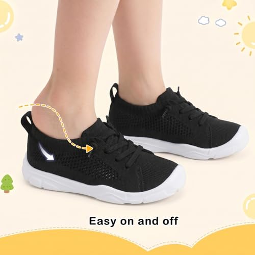 Image of LeIsfIt Toddler Shoes Boys Girls Wide Toe Box Breathable Slip-On Sneakers Kids Lightweight Barefoot Feel Shoes for Everyday Play