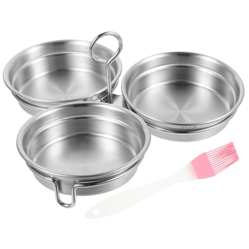 MAGICLULU 304 Stainless Steel Egg Poacher Rings 2-Piece Set Non-Stick Egg Cooking Molds for Perfectly for Breakfast and Brunch Random Color