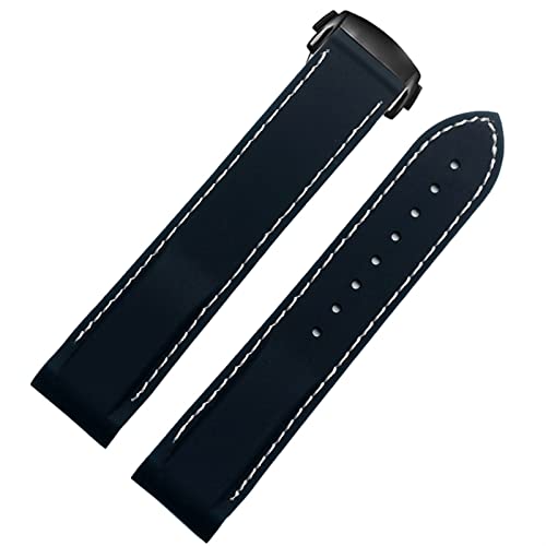 Bracelet montre 22mm silicone incurvé compatible Omega Seamaster Seiko Mido