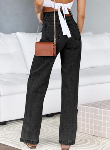 Image of Sidefeel Jeans for Women High Waisted Straight Leg Denim Pants
