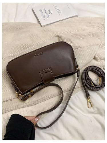 Women's Retro Zipper Suede Shoulder Handbags Top Handle Buckle Underarm Purse2