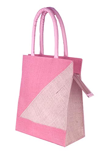 FOONTY Daily Use Women Jute Lunch Bags(Pink,FFFWB6009A)