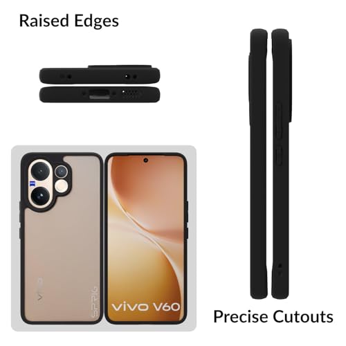 Image of SPRIG Compatible with Vivo V60 Premium FlexTone Back Cover Drop Tested Shock Proof Mobile Case for Men, Women, Boys and Girls with Camera Protection (Black Transparent)