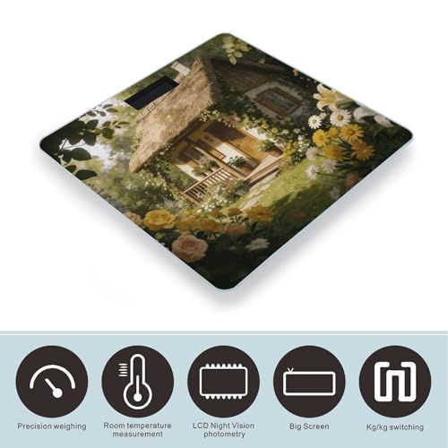 Báscula digital de baño con pantalla LED y vidrio templado miniatura 3