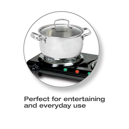 Salton HP1427 Portable Double Cooktop, 3.45 lb, Black