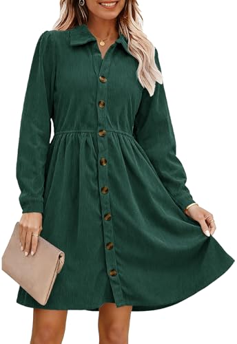 Alaster Queen Women's Short Work Corduroy Dresses 2025 Long Sleeve