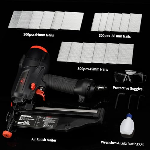 AEROPRO TOOLS Finish Nailer Pistola de pregos calibre 16 90 pregos/min, 2,5 cm a 5,5 cm, pistola de