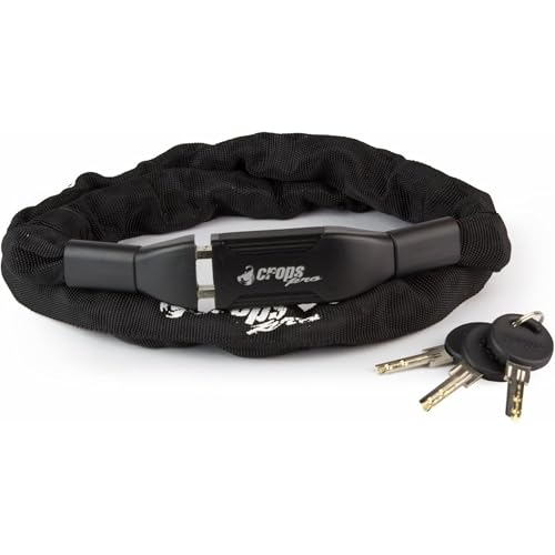 CROPS K4-66 Bike Chain Lock, 3.6ft Black with 3 Keys, Bike Locks Heavy Duty Anti-Theft Chain Lock with Double Locking Sylinder, Securing Your Bicycle or Motorcycle.