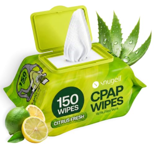 Snugell CPAP Mask Wipes - Travel Size 150 Count (Pack of 1), Citrus Scent