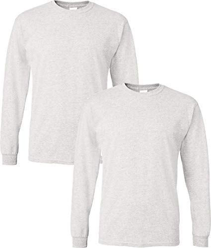 Image of Gildan Men's DryBlend Long Sleeve T-Shirt, Style G8400, 2-Pack XL-Ash