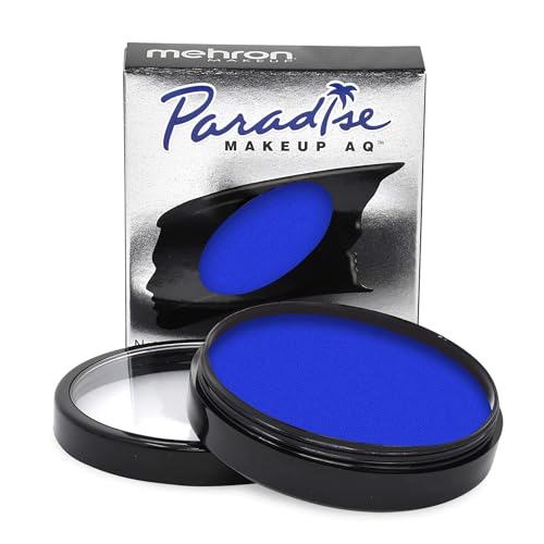 Image of Mehron Paradise Makeup AQ Pro Size | Stage & Screen Performance, Face & Body Painting, Beauty, Cosplay, Halloween | Water Activated Face Paint, Body Paint 1.4 oz (40 g) - Lagoon Blue | Made in the USA