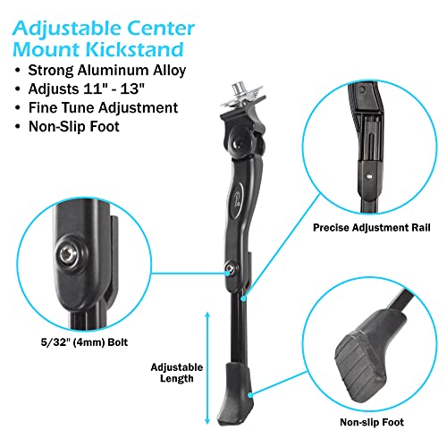 Lumintrail Adjustable Height Bike Kick Stands For Adult Bikes – Bicycle Kickstand Fits Most 24, 26, 27.5, 29 Inch Or 700C - Great For Mountain Bike #TOP1