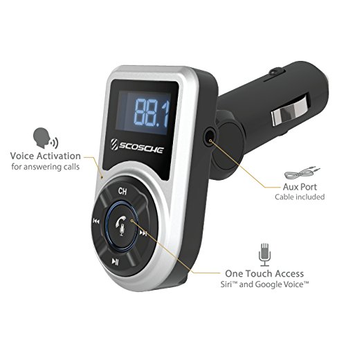 Scosche Btfm3Sr-Sp Btfreq Universal Bluetooth Handsfree Car Kit With Fm Transmitter And 10-Watt Usb Car Charger, Silver #TOP1