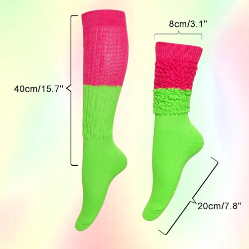 Image of Gvhntk Slouch Socks Women 80s 90s Scrunch Socks Extra Long Slouchy Sock Knee High Sock