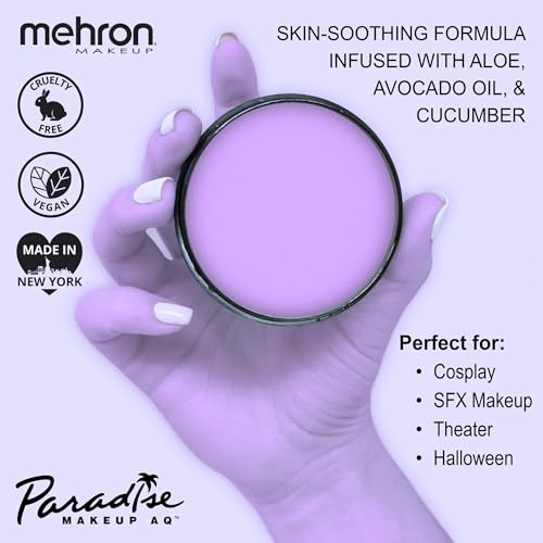 Image of Mehron Makeup Paradise Makeup AQ Pro Size | Stage & Screen Performance, Face & Body Painting, Beauty, Cosplay, and Halloween | Water Activated Face Paint, Body Paint 1.4 oz (40 g) - Pastel Purple