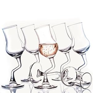 Grappa Glasses, Cordial Glasses Set Of 6 Liqueur, Absinthe, Cognac, Brandy, Mini Wine Port Glasses, Stem Shot Glasses, Apertif Glassware (6 Pcs Zigzag (3.2 oz))